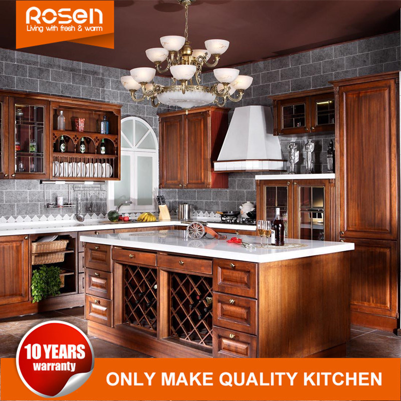 European Style Cherry Wood Wholesale Kitchen Cabinet