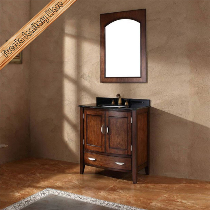 Fed-1584 Curved Door Type Solid Wood Bathroom Vanity Bath Cabinet