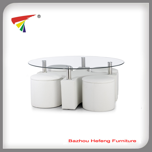 Round Tempered Glass Coffee Table (CT106)