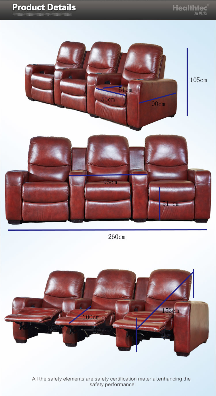 China Auditorium Seating Cinema Hall Chair Film Seating (T015-S)