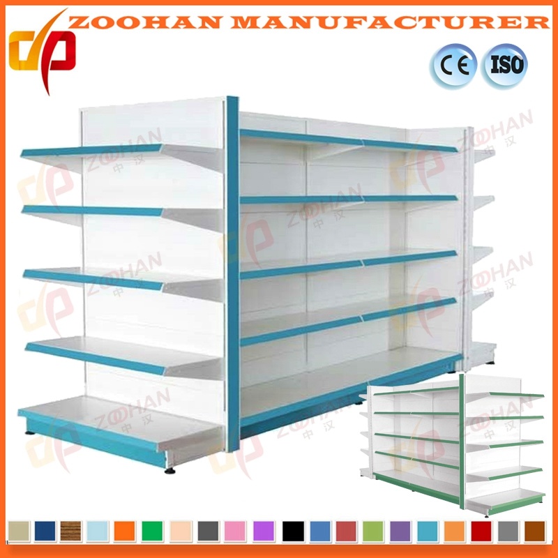 Metal Supermarket Display Storage Double Sided Shelving Shelf (Zhs91)