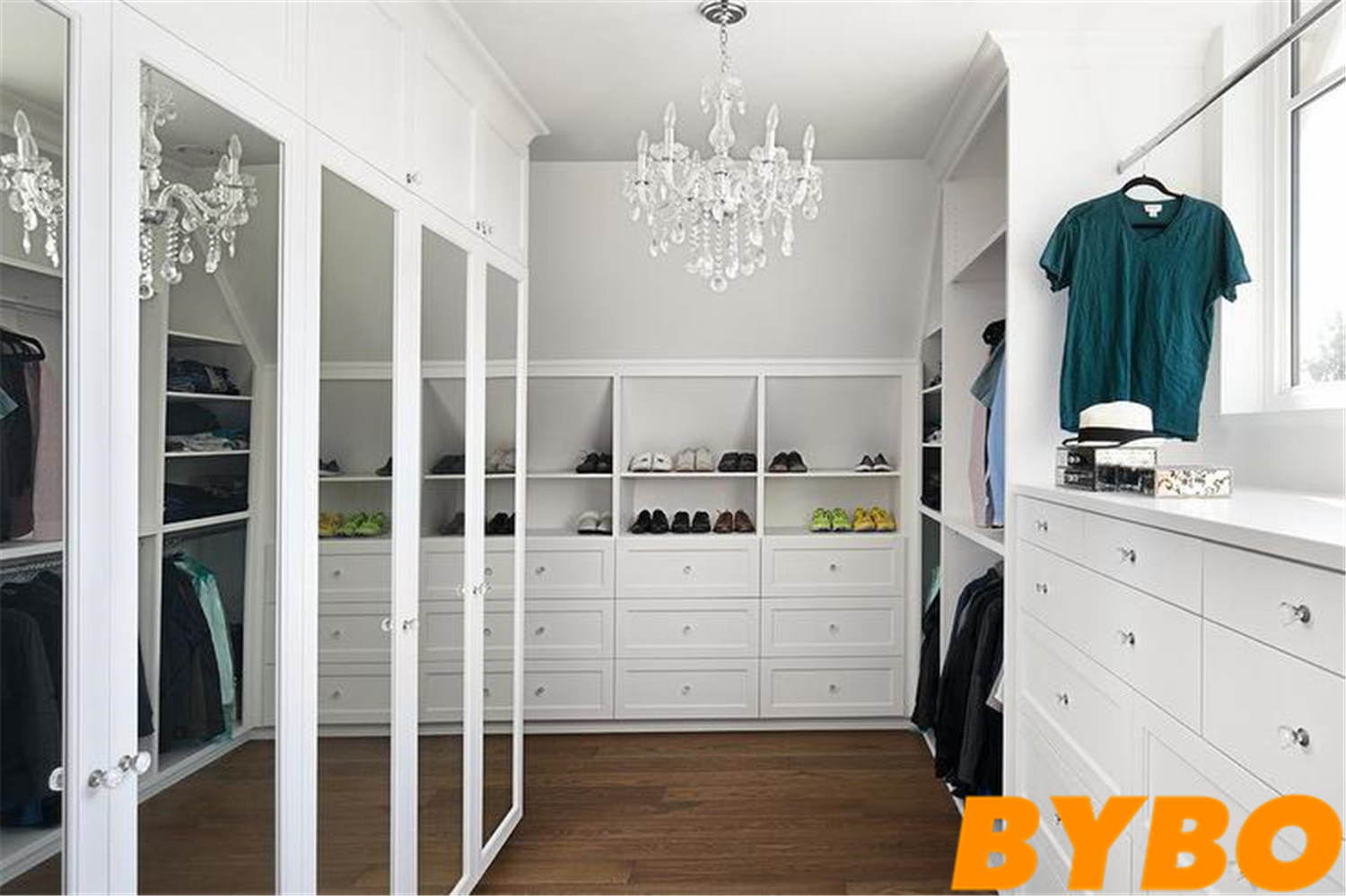 Modern European Style White Swing Door Wardrobe (BY-W-84)