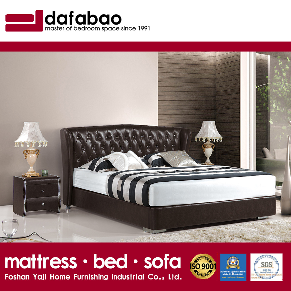 Black Color Leather Bed for Bedroom Use (FB3072)