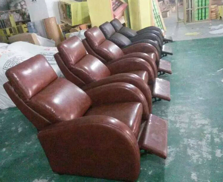 Simple Design Genuine Leather Recliner Sofa (Y1000)