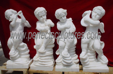 Carving Stone Cherub Sculpture Little Baby Angel Marble Statue (SY-X004)