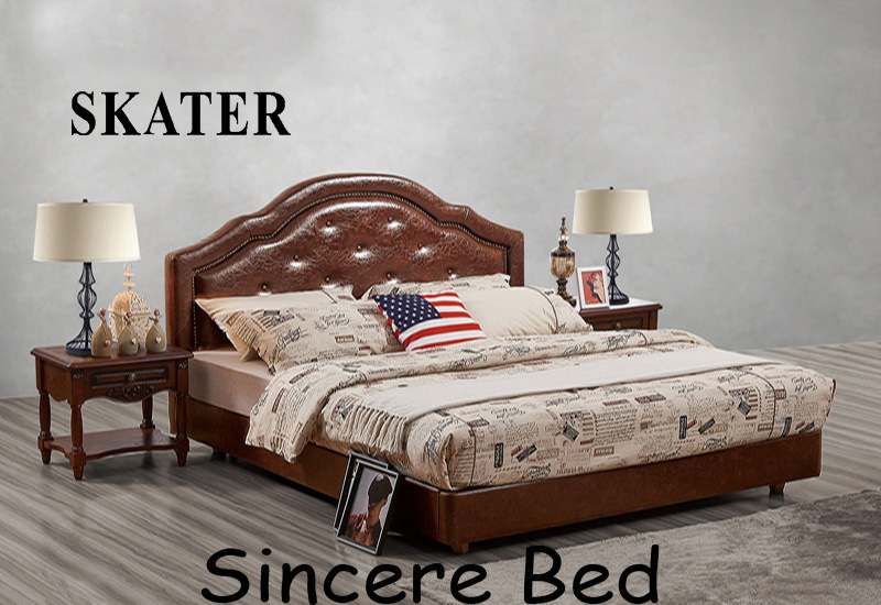 A20 American Style Bedroom Fabric Bed Leather Bed