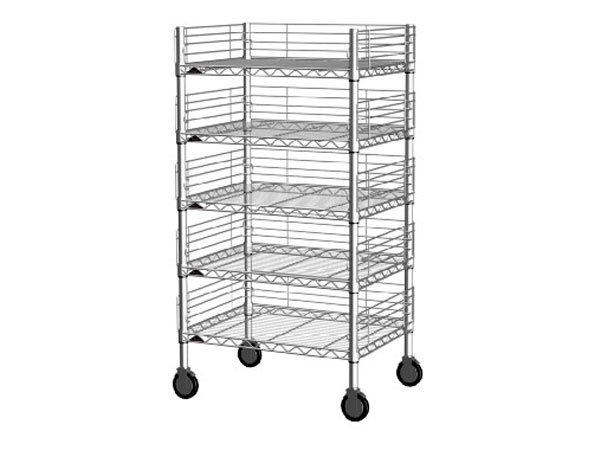 5-Tier Adjustable Metal Shelving with Wheels