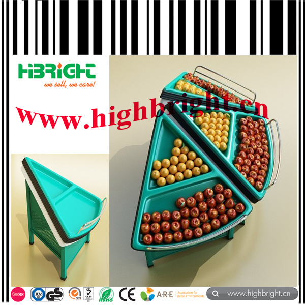 Acrylic Triangle End Cap Supermarket Vegetable and Fruit display Rack