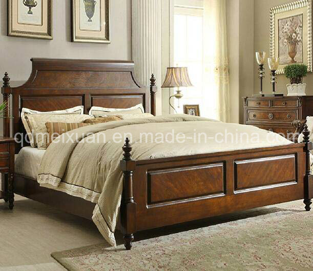 Solid Wooden Bed Modern Double Beds (M-X2308)