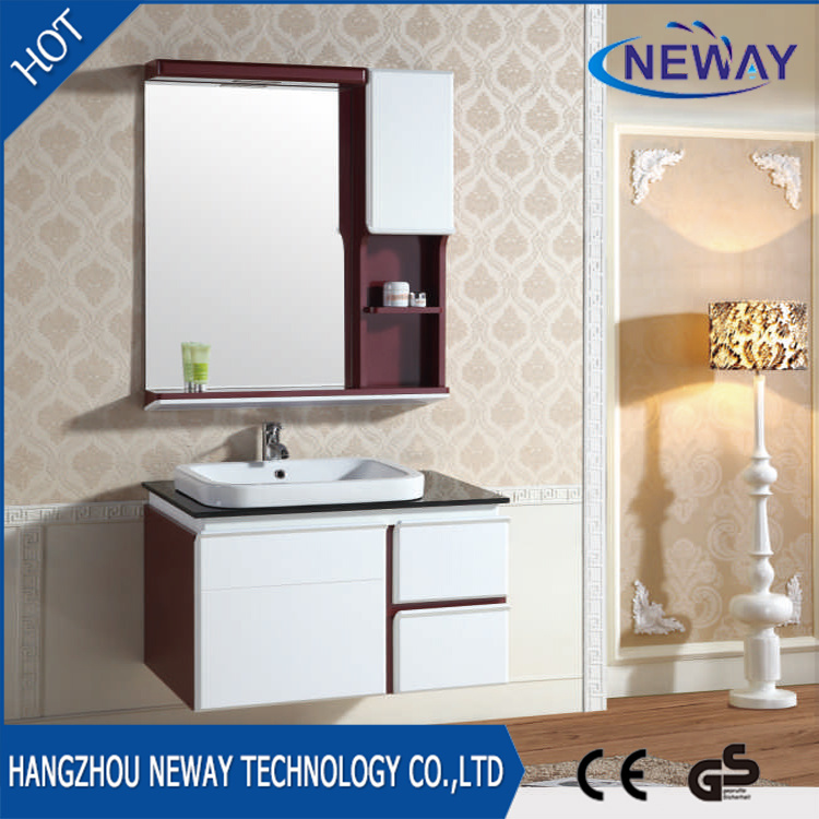 Simple Waterproof Wall Mounted Makeup Bathroom Cabinet PVC