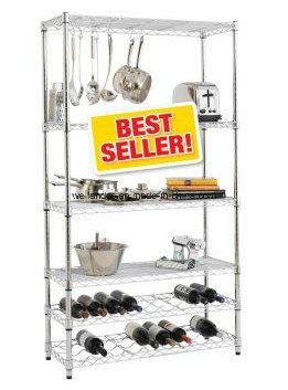 Adjustable Chrome Multi-Function Metal Commercial Kitchen Wine Shelves