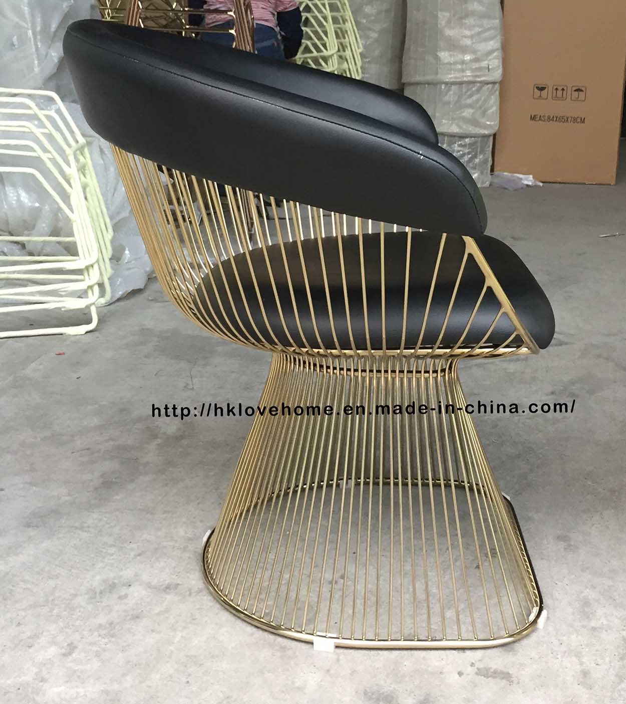 Metal Leisure Dining Restaurant Cushion Outdoor Steel Wire Chair