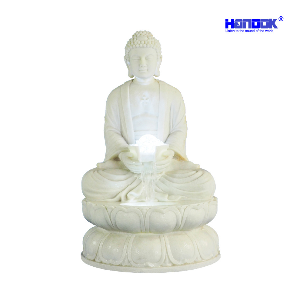 Home & Garden Decoration Sandstone Buddha Statue LED Water Fountain