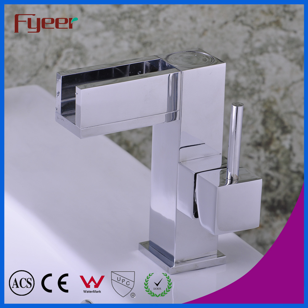 Fyeer Chrome Plated Spanner Syle Single Handle Brass Deck Mounted Bathroom Basin Faucet Water Mixer Tap Wasserhahn