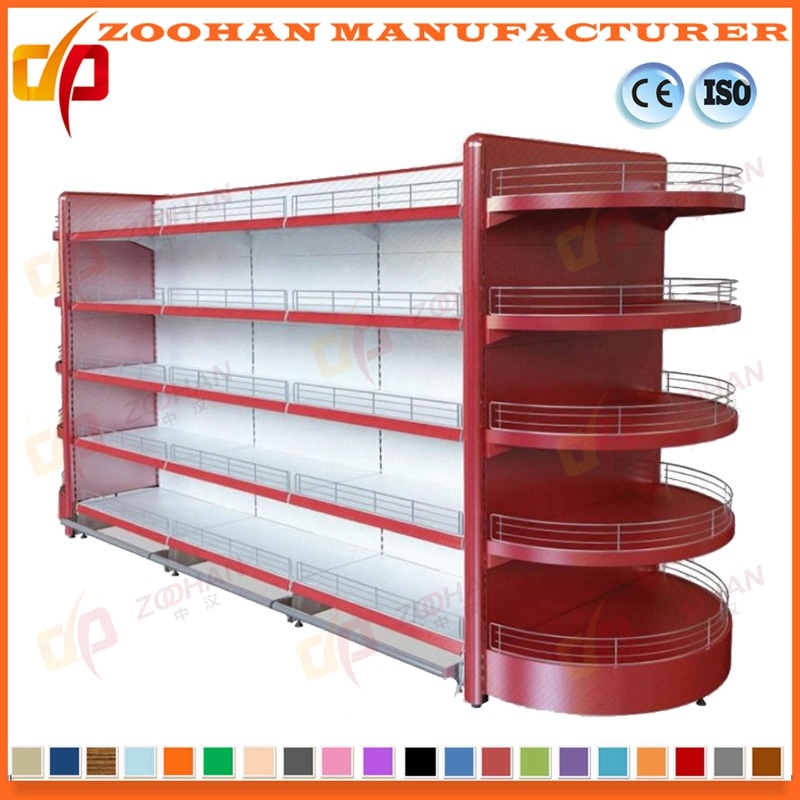 Metal Wall Shelves Supermarket Round Head Gondola Display Shelf (Zhs421)