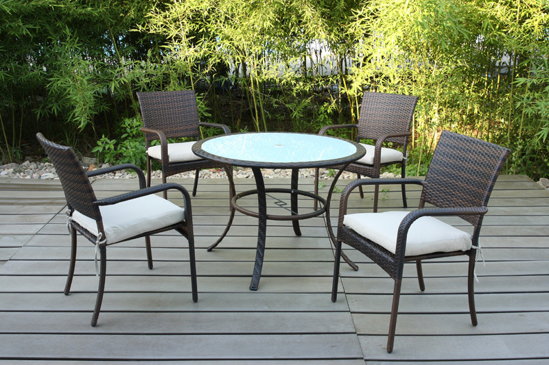 Table and Chairs Rattan Wicker Outdoor Garden Furniture (FS-2015+ FS-2016)