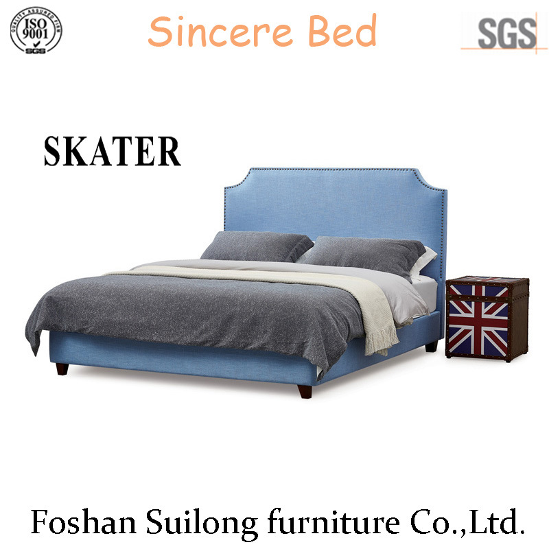 Modern American Style Fabric Bed Bedroom Furniture