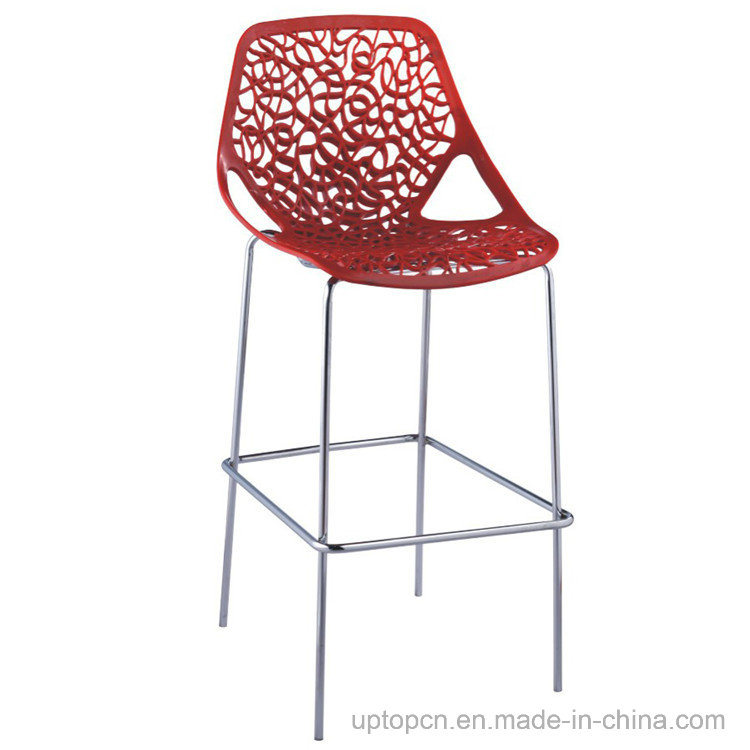 Hollow out Stainless Steel High Plastic Cafe Bar Chair (SP-UBC145)