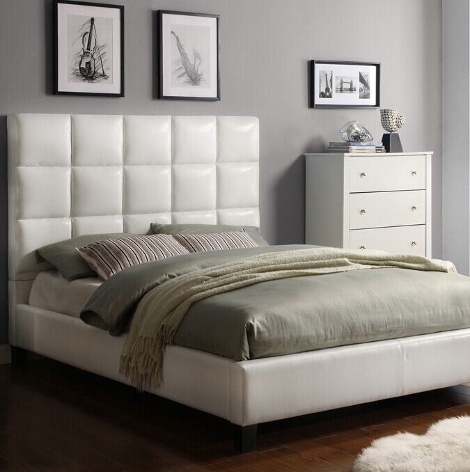 King-Sized Upholstered Bonded Leather Bed