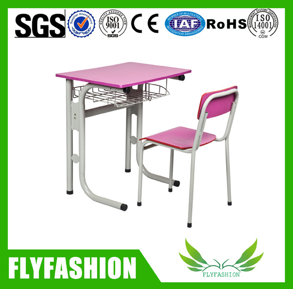 Wooden Furniture Single Pink Study Desk Chair for Classroom (SF-70S)