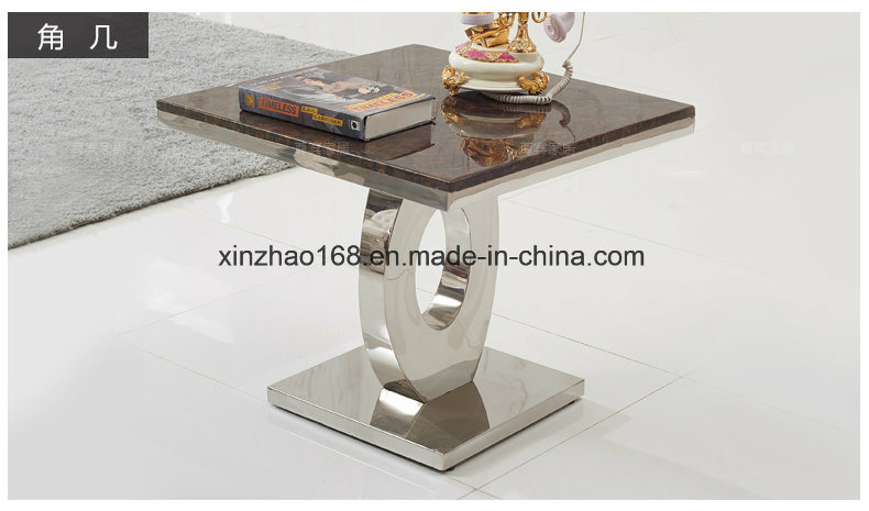 Stainless Steel Base Marble Dining Table