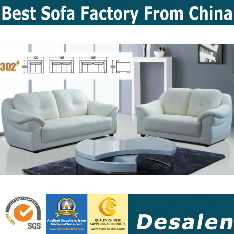 Cream Color Fashion Modern Genuine Leather Sofa (302)