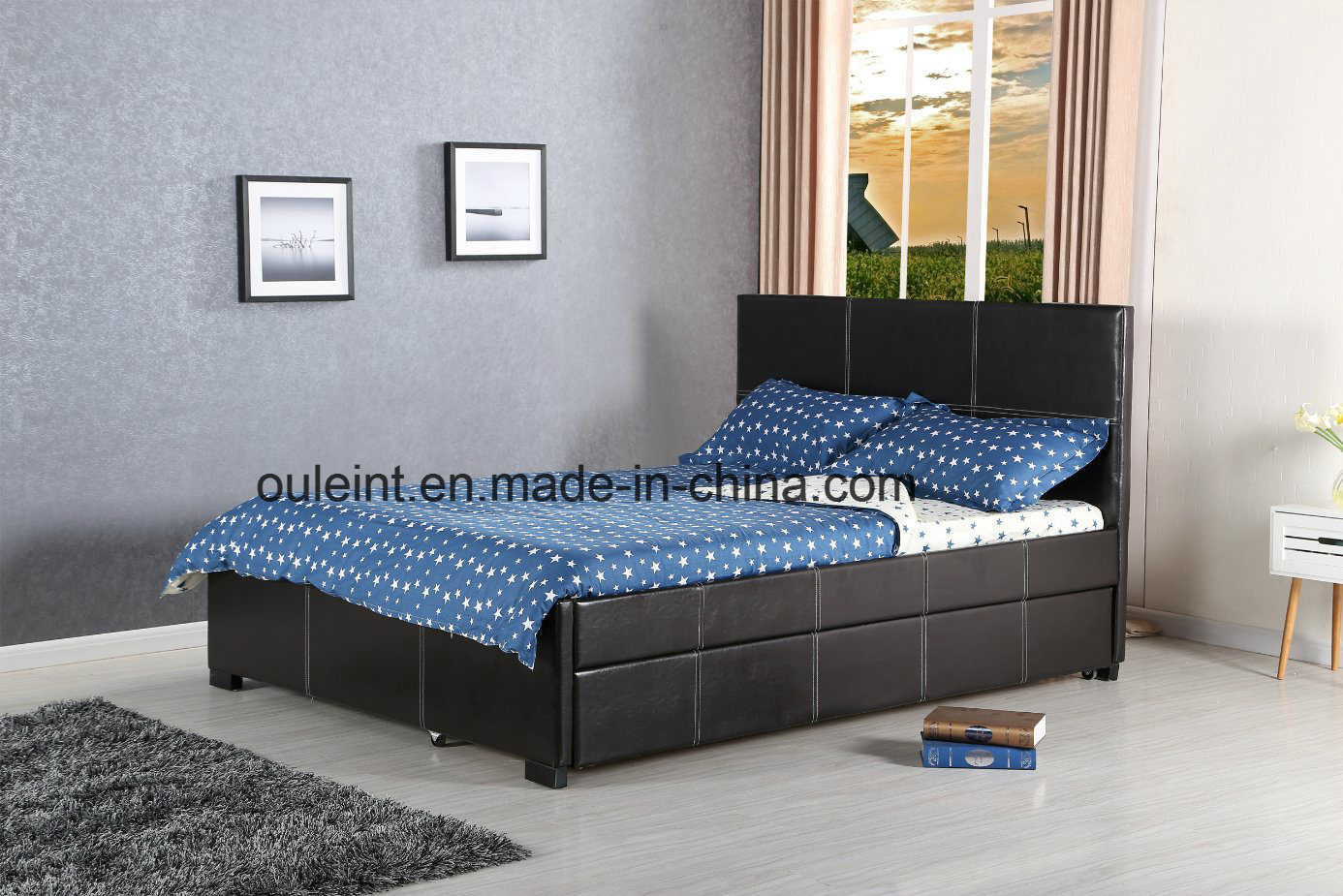 Uphostery PU Leather Drawer King Bed (OL17159)