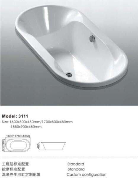 Hot Insert Bathroom Bathtub for Home Used