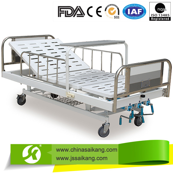 Medical Patient Clinic Manual Hospital Adjustable Bed with Three Function