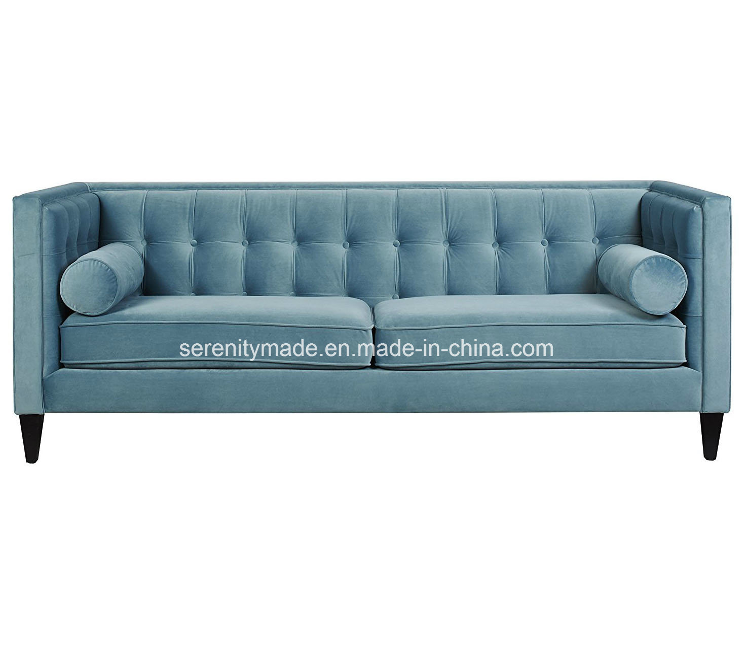 Modern Home Furniture Wooden Velvet Tufted Arm Sofa