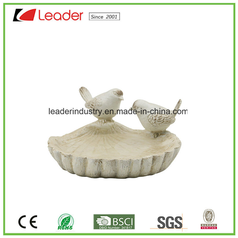 Polyresin Garden Birds Birdbath Figurines for Outdoor Decoration