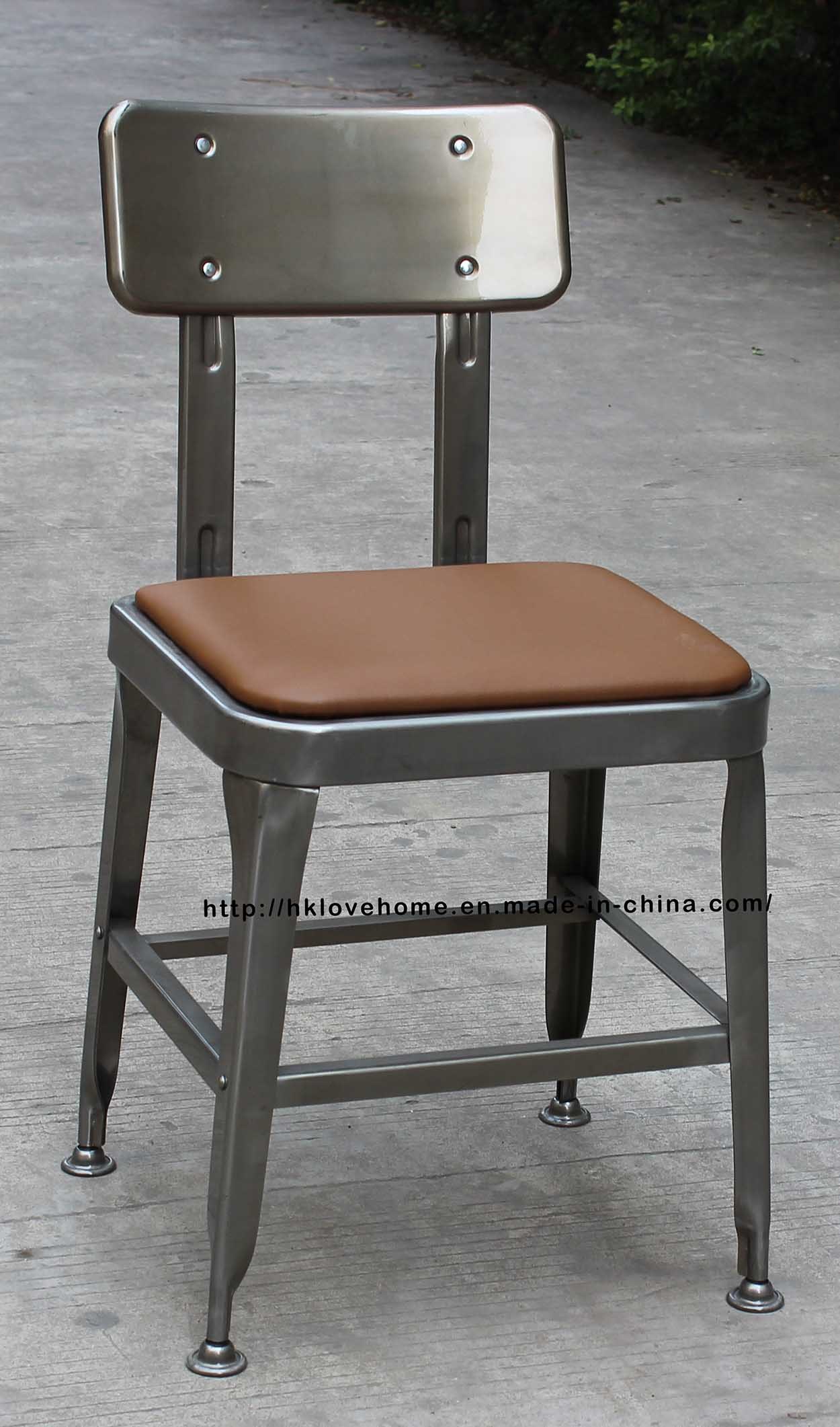 Metal Industrial Restaurant Dining PU Cushion Furniture Lyon Chair