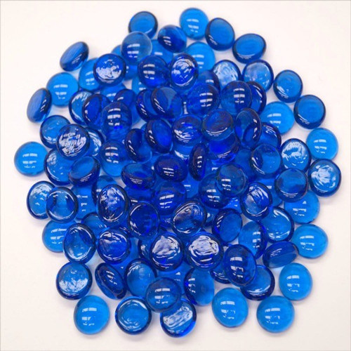 Blue Glass Marble Fire Pit Pebbles