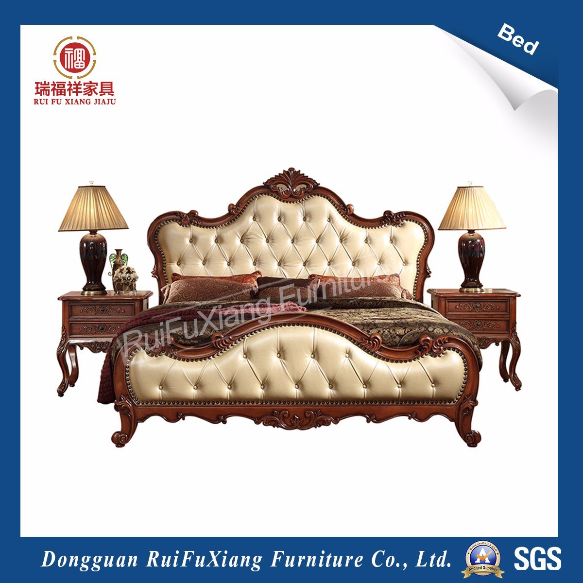 Bedroom Furniture White Color Bed (B292)