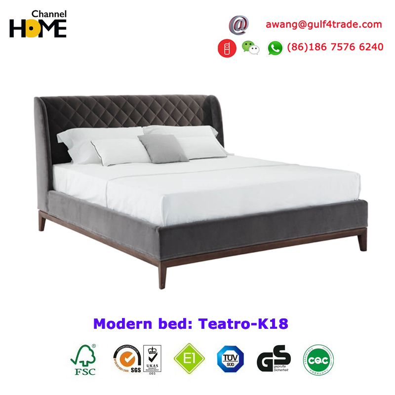 Ottoman Eelegant Design Home King Queen Size Bed (HC-K18)