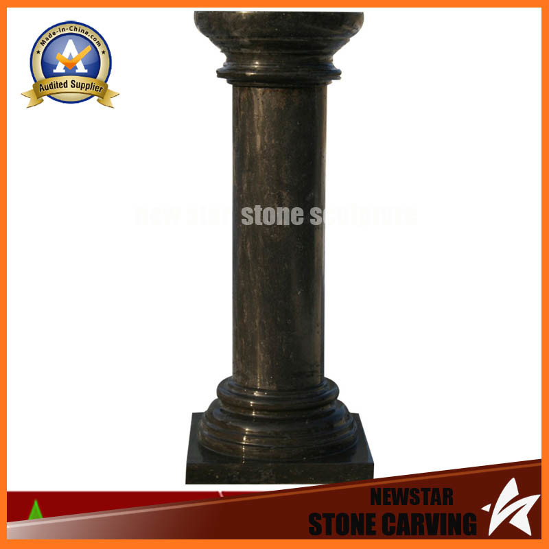 Black Marble Stone Carved Roman Column (NS-11C16)