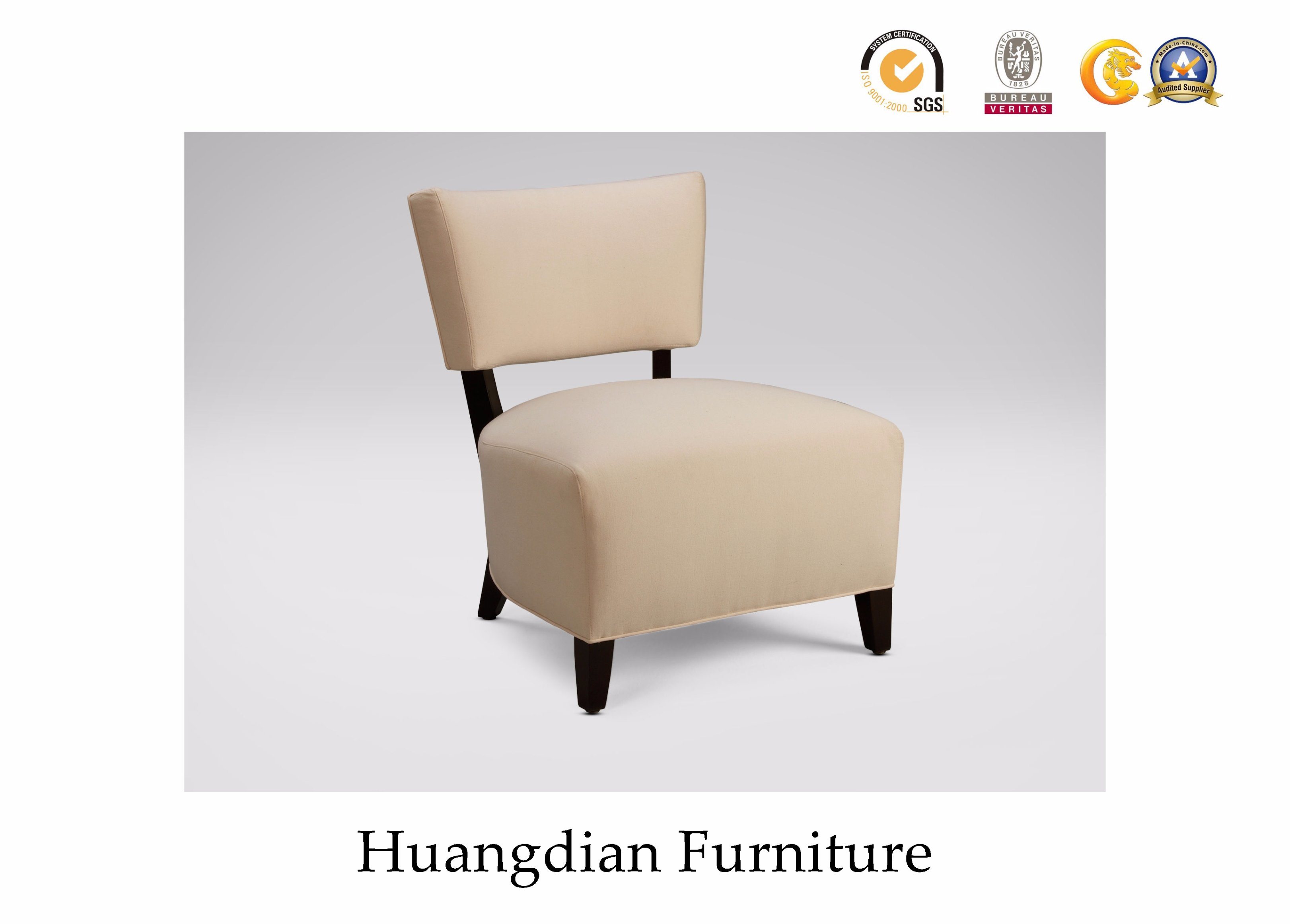 PU Leather Lobby Furniture Wooden Feet Armchair (HD737)