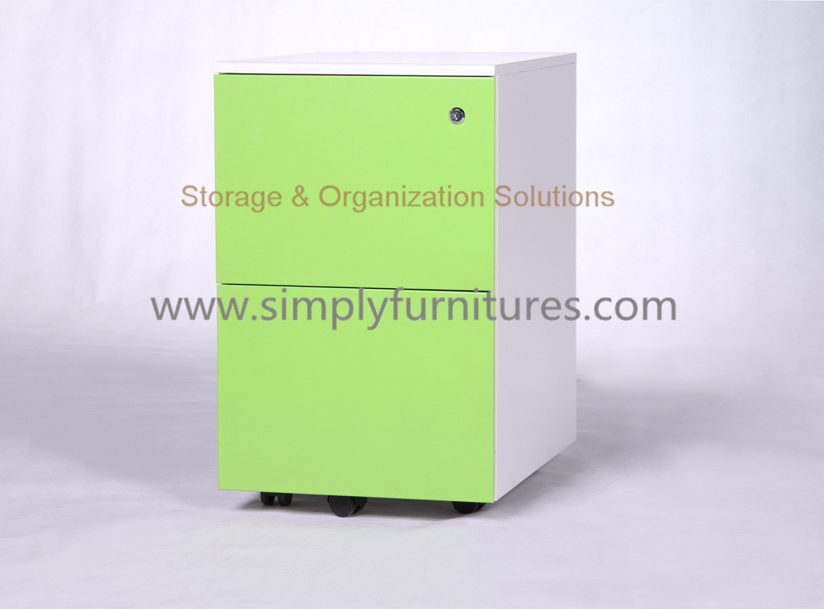 2 Drawers Mobile Metal Filing Cabinet (SI6-LCF2DGW)