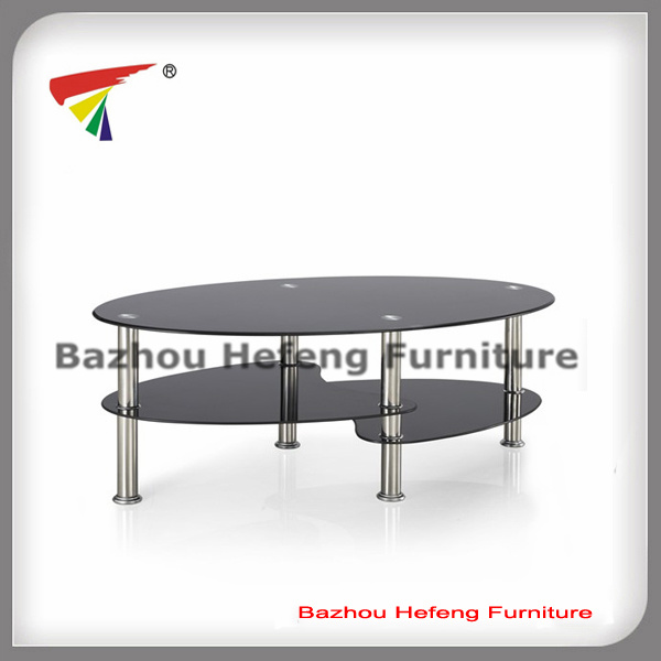 Tempered Glass Coffee Table with Stainless Steel (CT001)