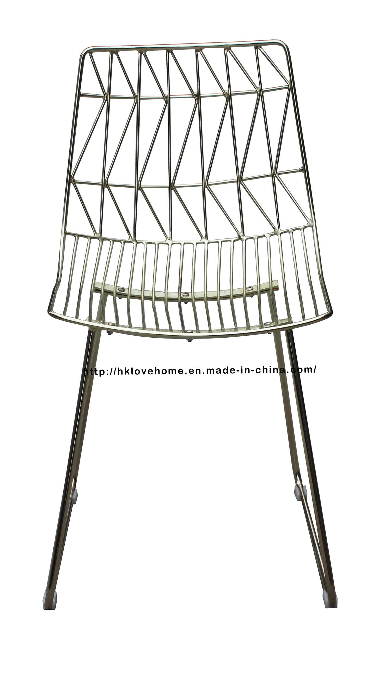 Modern Classic Restaurant Metal Wire Dining Bend Wire Chair