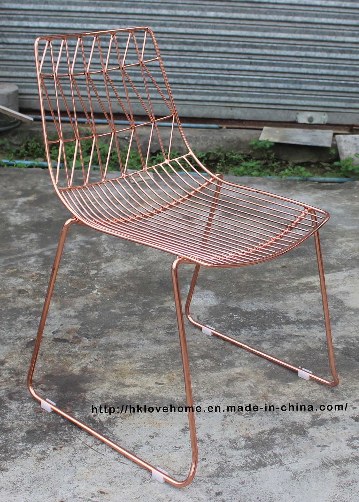 Metal Morden Leisure Wire Dining Restaurant Garden Living Room Chairs