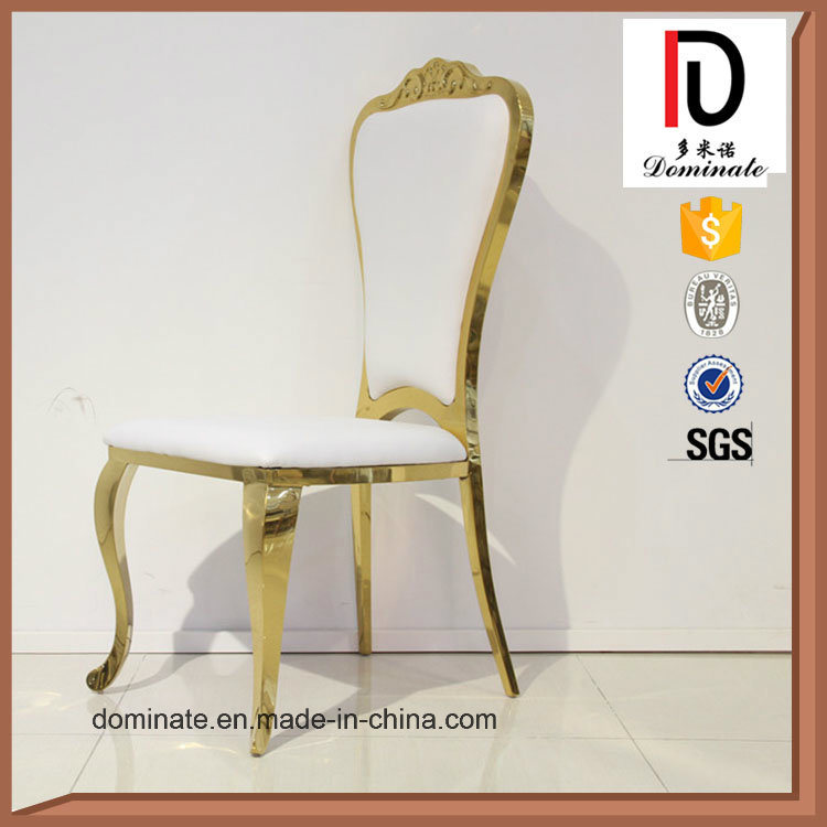 Modern Banquet Golden Stainless Steel Wedding Reception Leather Chair