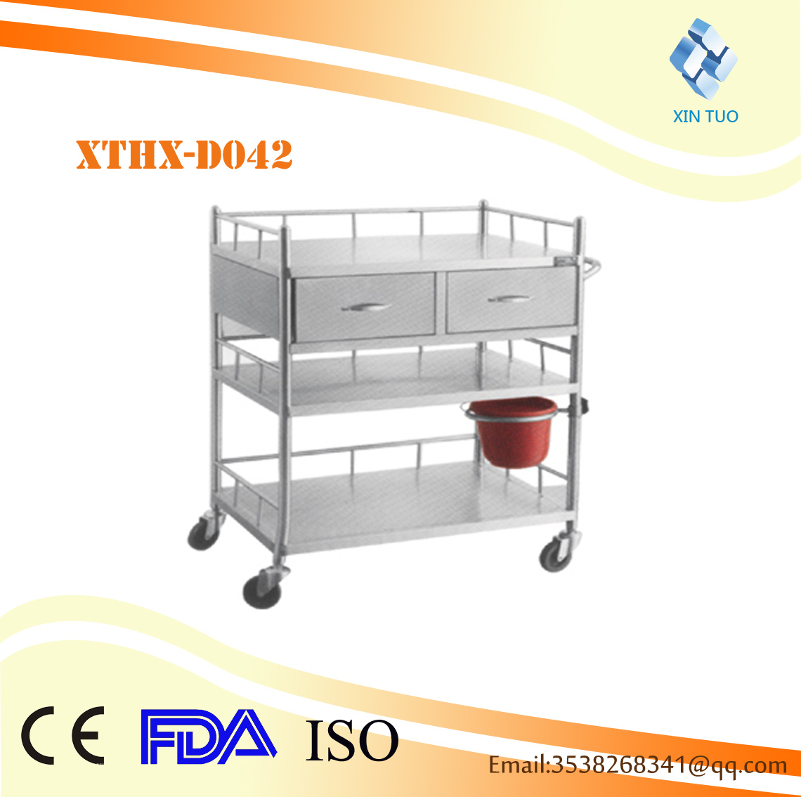 Factory Direct Price Medical Trolley Hospital Emergency Delivery Trolley for Patient