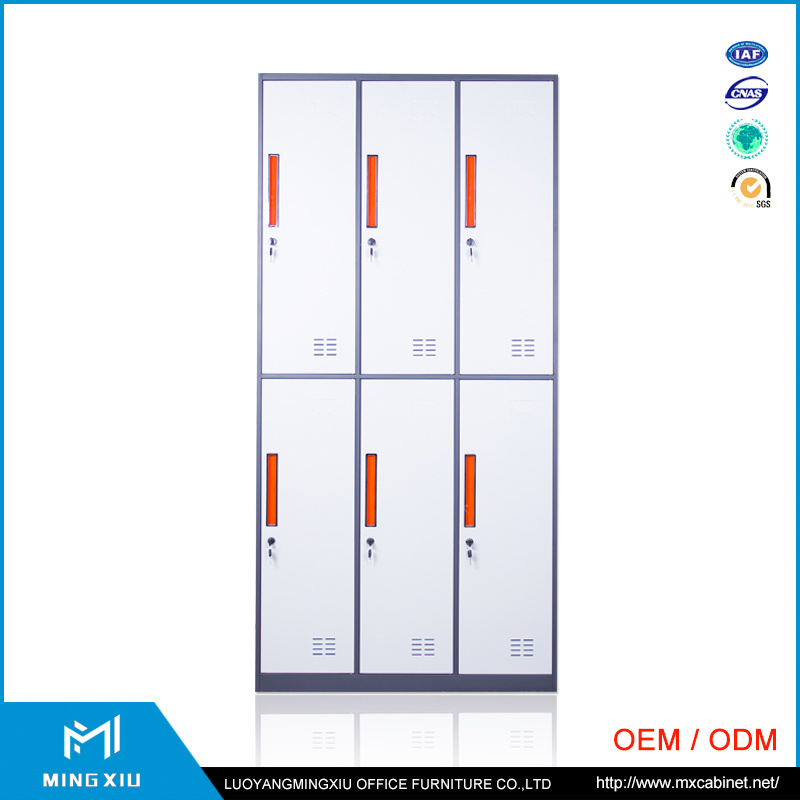 China Mingxiu 6 Door Used Steel Lockers Cabinets / Clothes Storage Metal Locker