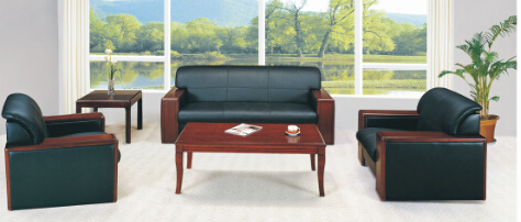 Elegant Office or Lobby or Lounge Area Leather Sofa () Sf-1002