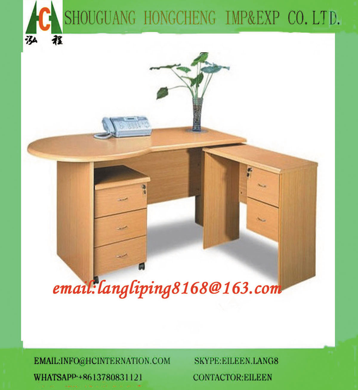 Cherry Color Office Desk