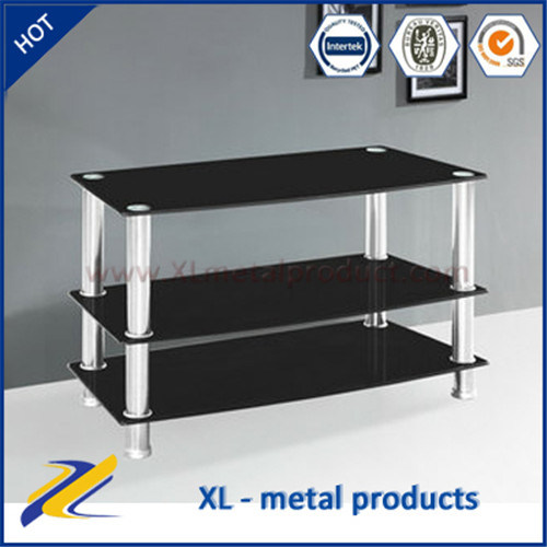 Glass LCD TV Stand with Chromed Legs TV-062