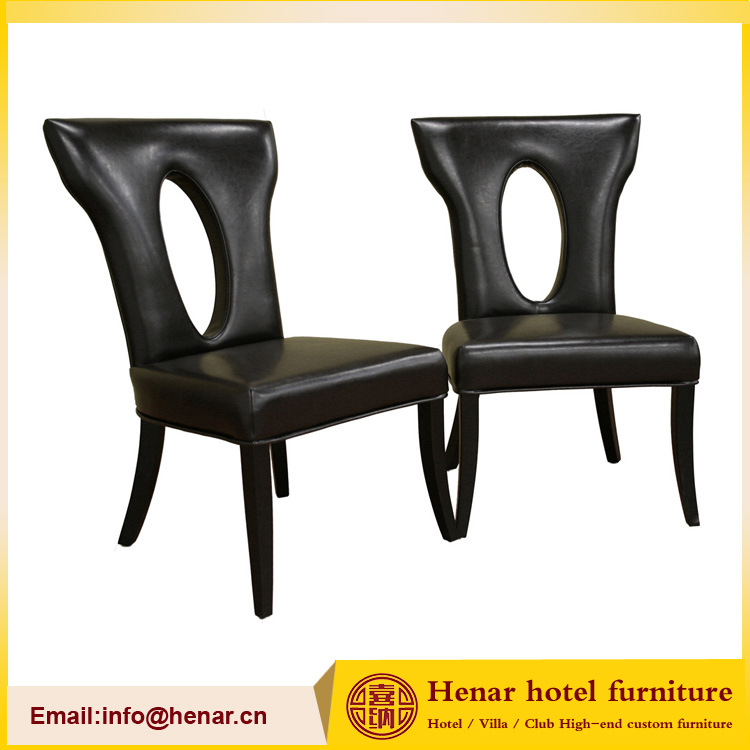 Latest Design Modern Black Leather Dining Chairs