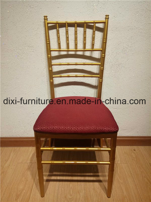 Gloden Metal Wedding Chiavari Chair with Cushion Factory Directly Sale