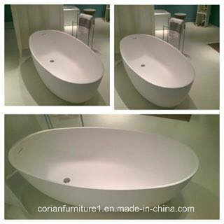 Acrylic Solid Surface Round Shaped Standing Bathtub